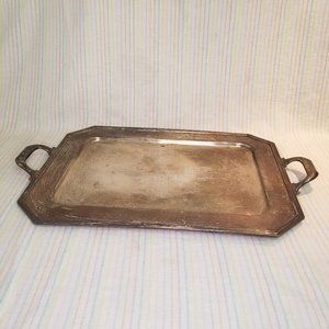 Antique Middletown Plate Co. MSC 3606 Handled Silver Deposit Nickel Serving Tray